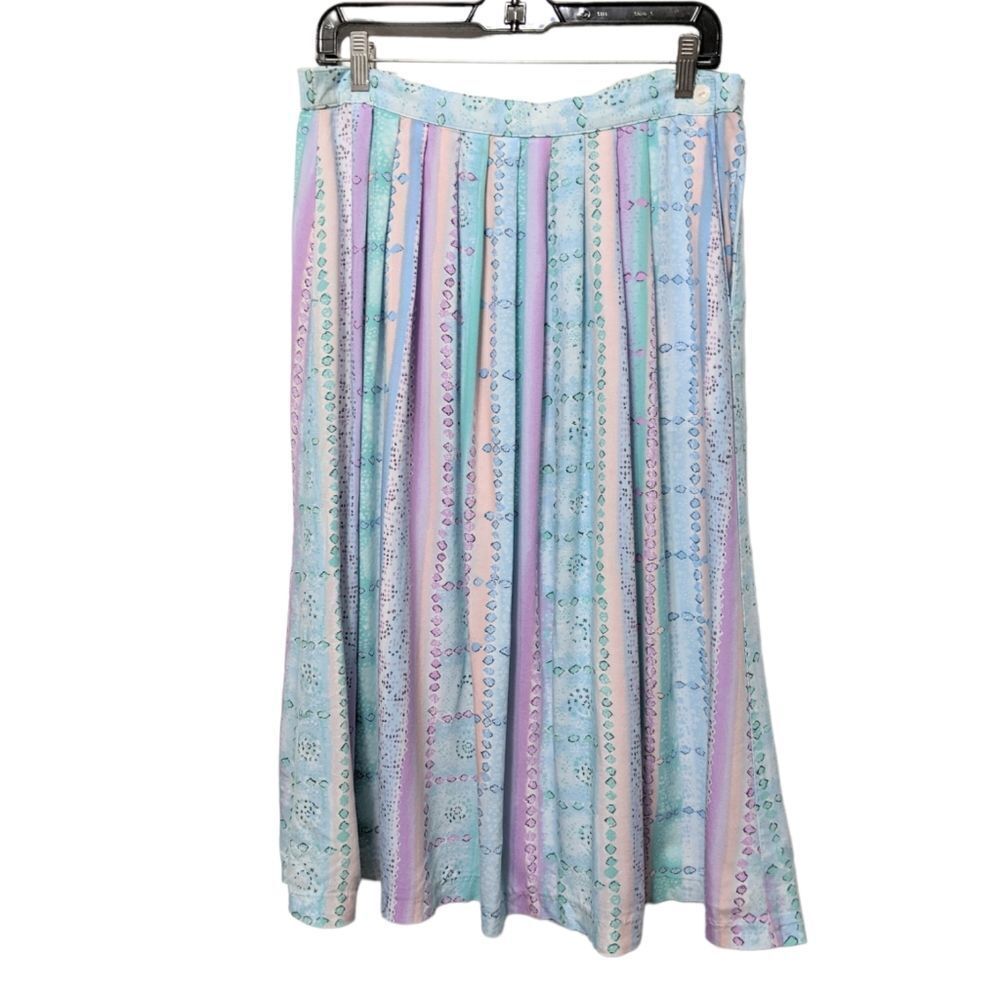 VINTAGE Alfred Dunner Animal Print Pastel Midi Skirt 10